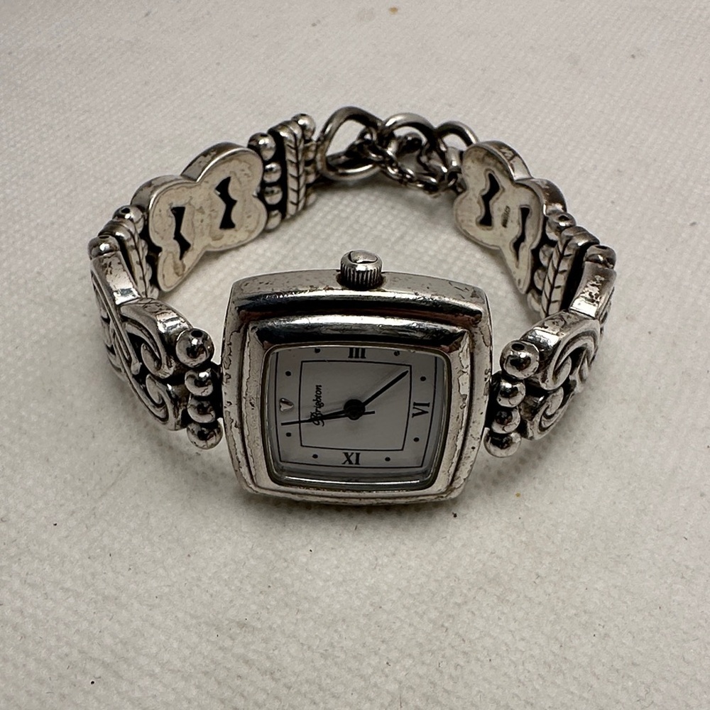 Brighton Santa Rosa Silver Adjustable Toggle Closure Watch w/ Roman Numerals - Picture 10 of 10